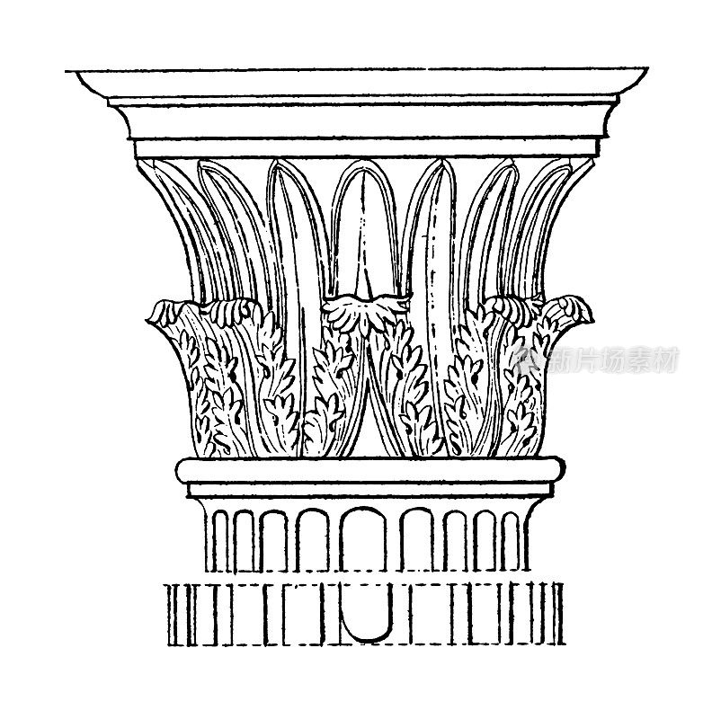 科林斯首都|仿古建筑插图